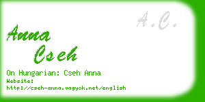 anna cseh business card